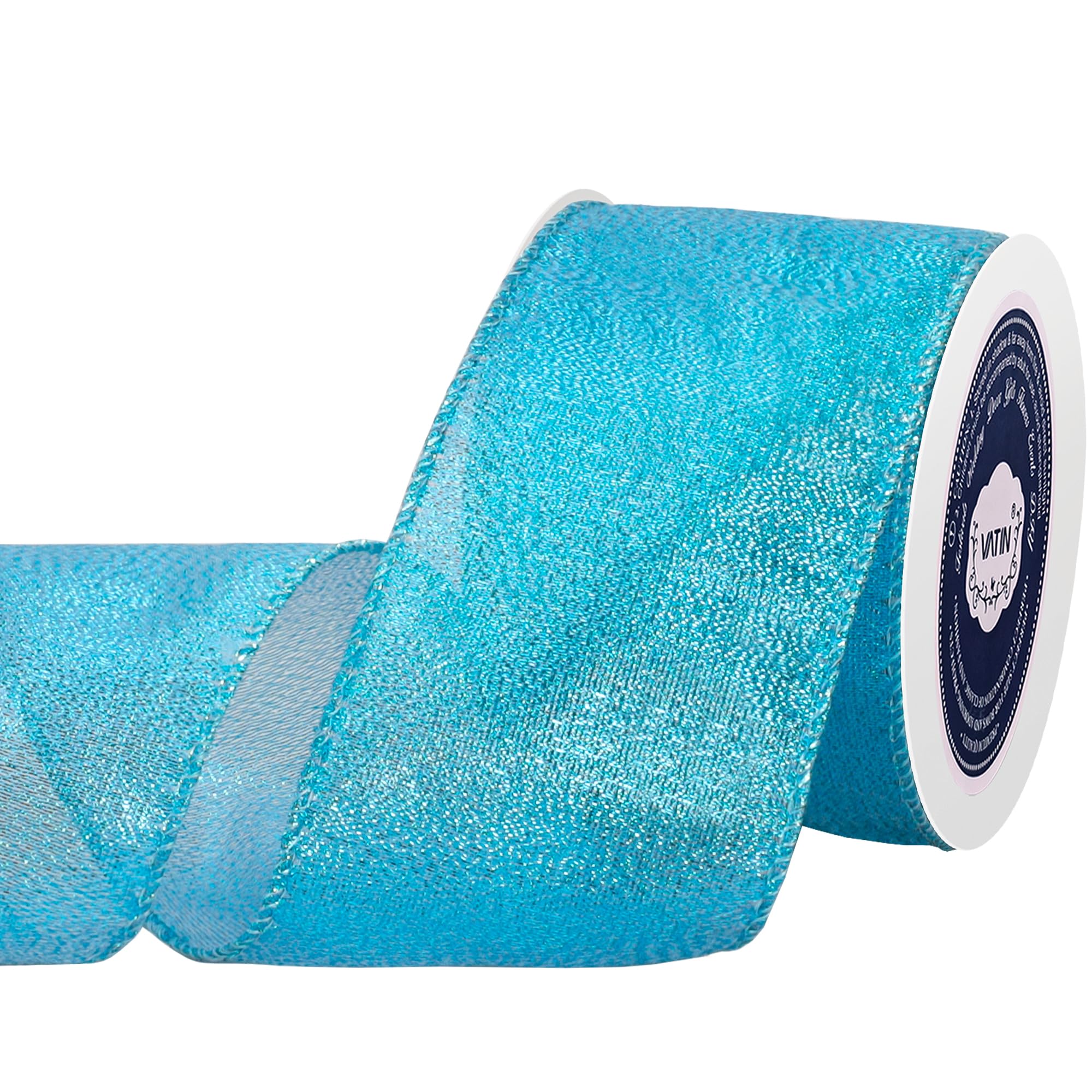 Snapklik.com : Metallic Turquoise Blue Wired Ribbon, 2-1/2 Inch X ...