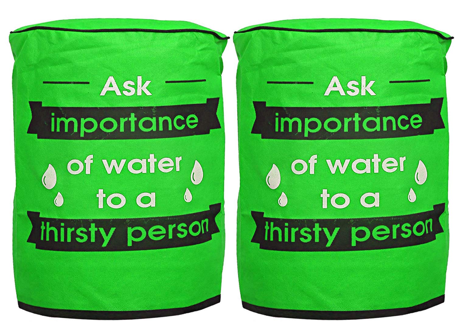 Kuber Industries Green Rexine 2 Pieces Water Dispenser Bottle Cover With Water Level Indication 20 Litre (Green) - Ctktc31274