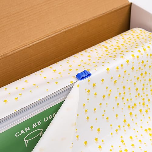 Miniatura 7 de Rollo desechable de plástico blanco de 54 pulgadas x 100 pies con 6 clips de mesa  Rollo de cubierta de mesa para mesas cuadradas, rectangulares,