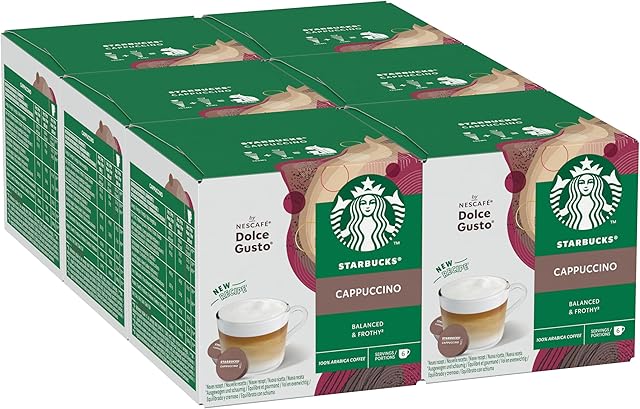 Starbucks Cappuccino od Nescafé Dolce Gusto Kapsułki Kawy 6 x 12 (72 Kapsułki)