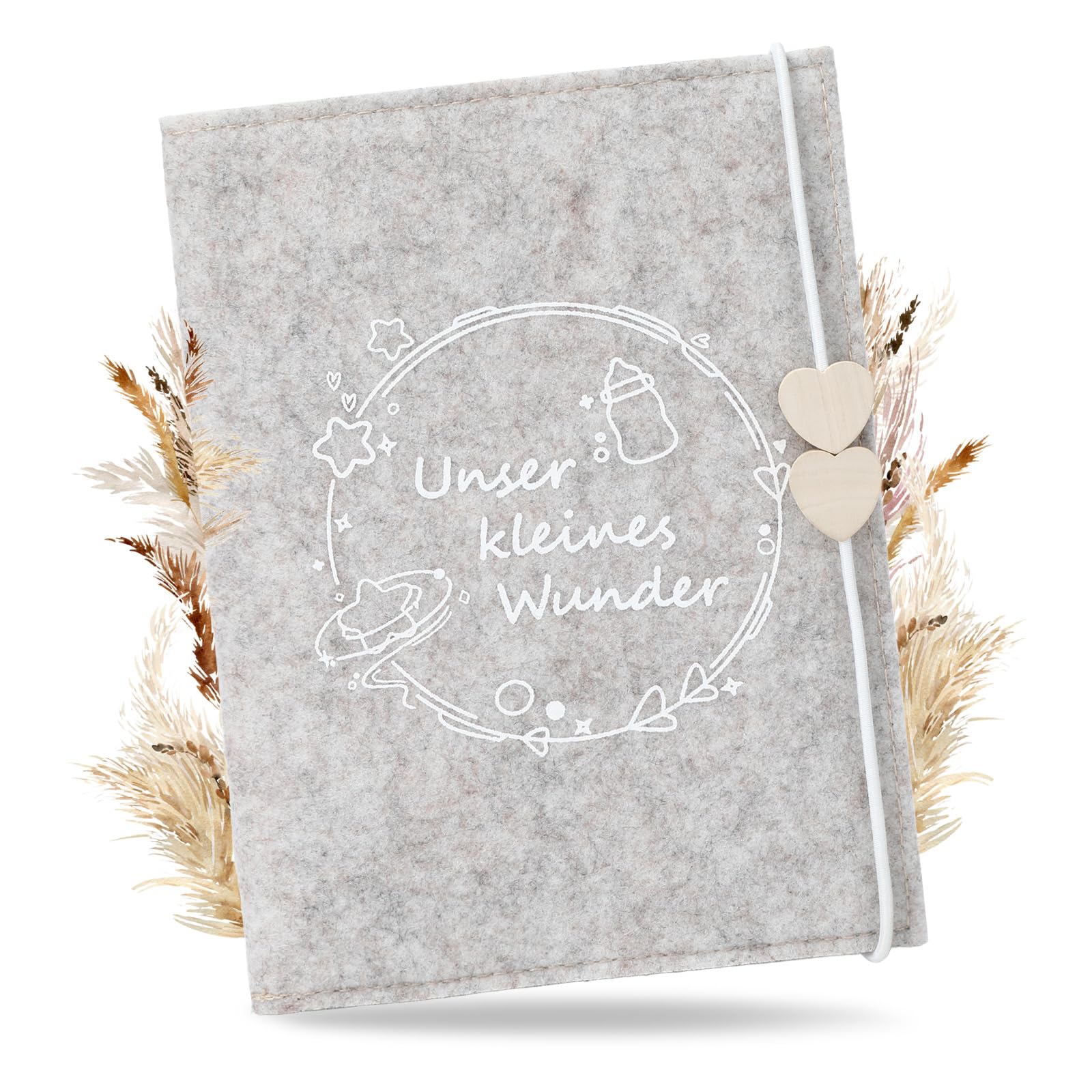 Mutterpass Schutzhülle aus Filz für Deutschen Mutterpass – Beige mit Fächern für Ultraschallbild, Impfpass & Versichertenkarte, Praktischer Organizer & Geschenkidee für Schwangere & zukünftige Mamas