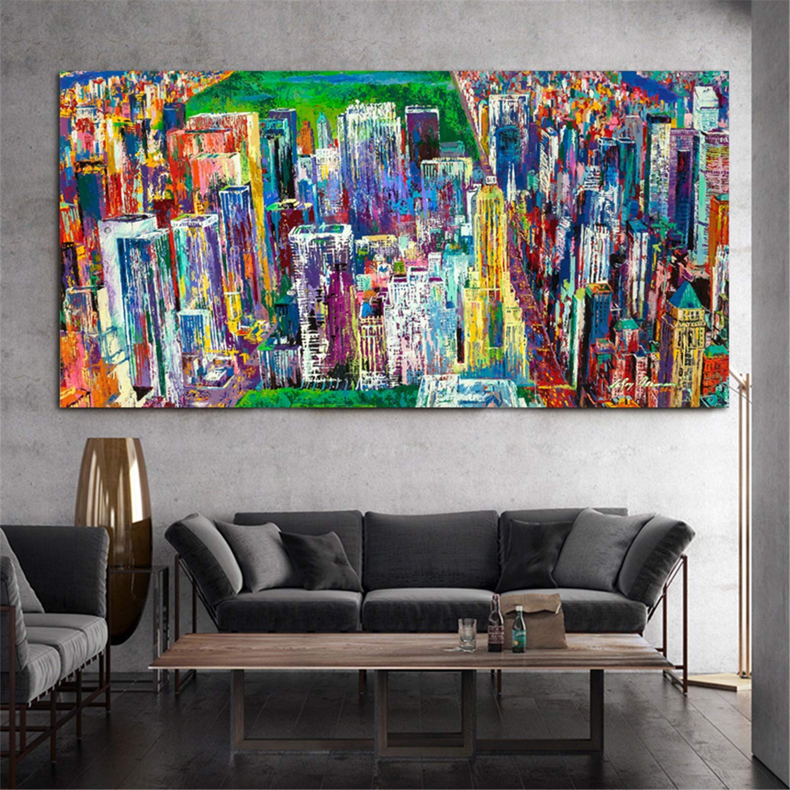 Kit grande taille diamant peinture complète paysage urbain abstrait strass carrés haut de gamme