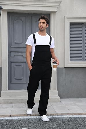 Men's Denim Bib Overalls Fashion Jean Jumpsuit