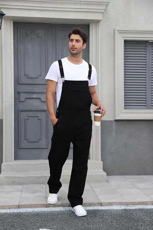 Men's Denim Bib Overalls Fashion Jean Jumpsuit