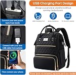 Sac à dos ETRONIK pour femmes, sac pour ordinateur portable de 17,3 po avec port de chargement USB, sacs à dos pour enseignants et infirmières, sac isotherme, cadeaux pour femmes et hommes en voyage, noir
