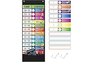 Kick Start Punctuality With Black Pocket Daily Schedule Chart