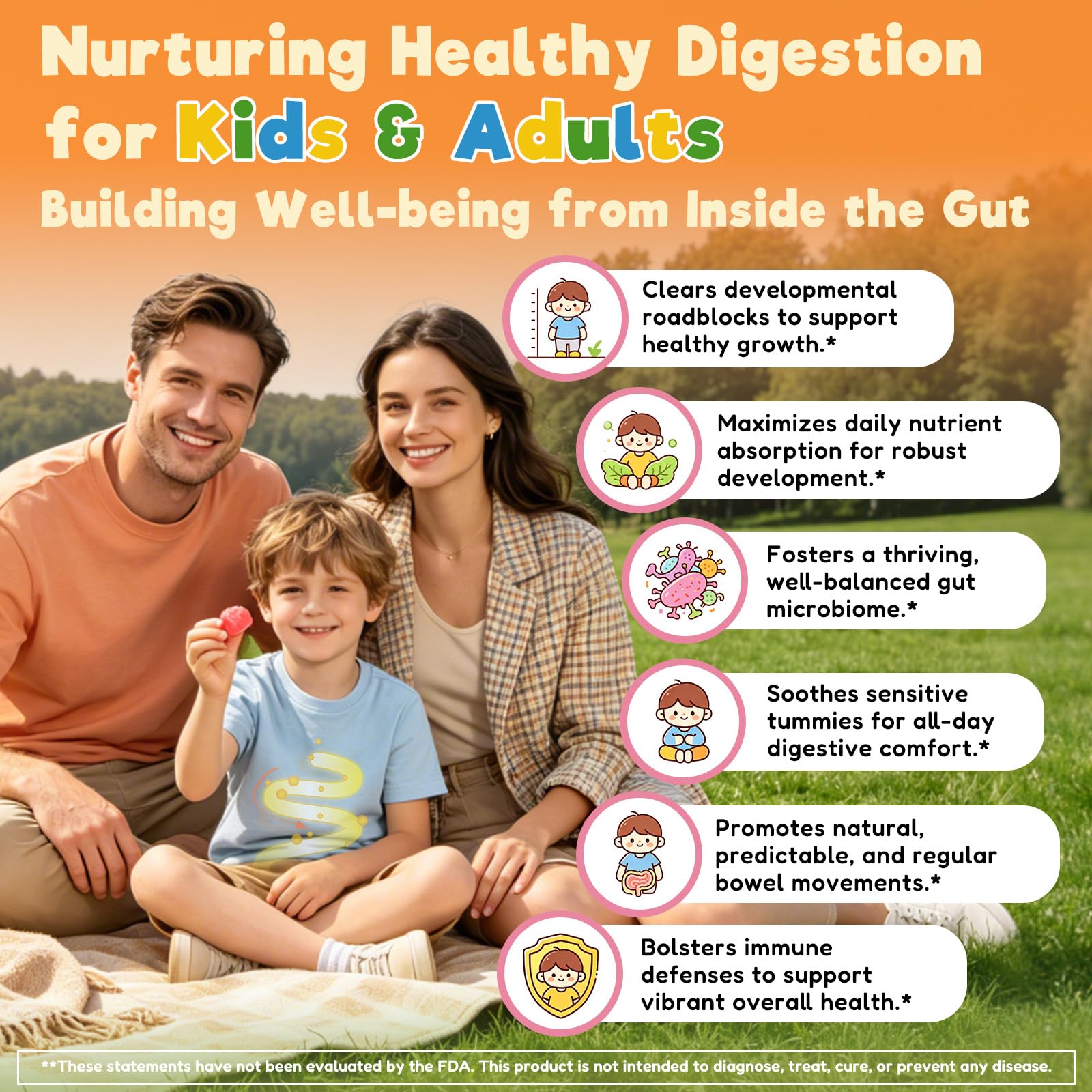 Parasite Cleanse Gummies for Humans & Kids w/Wormwood Black Walnut Clove Pumpkin Seeds, Vitamin C, D3, Zinc, Probiotics, Natural Gut Cleanse Digestive Supplement, Immune Support - 60 Counts — Amazon image 4