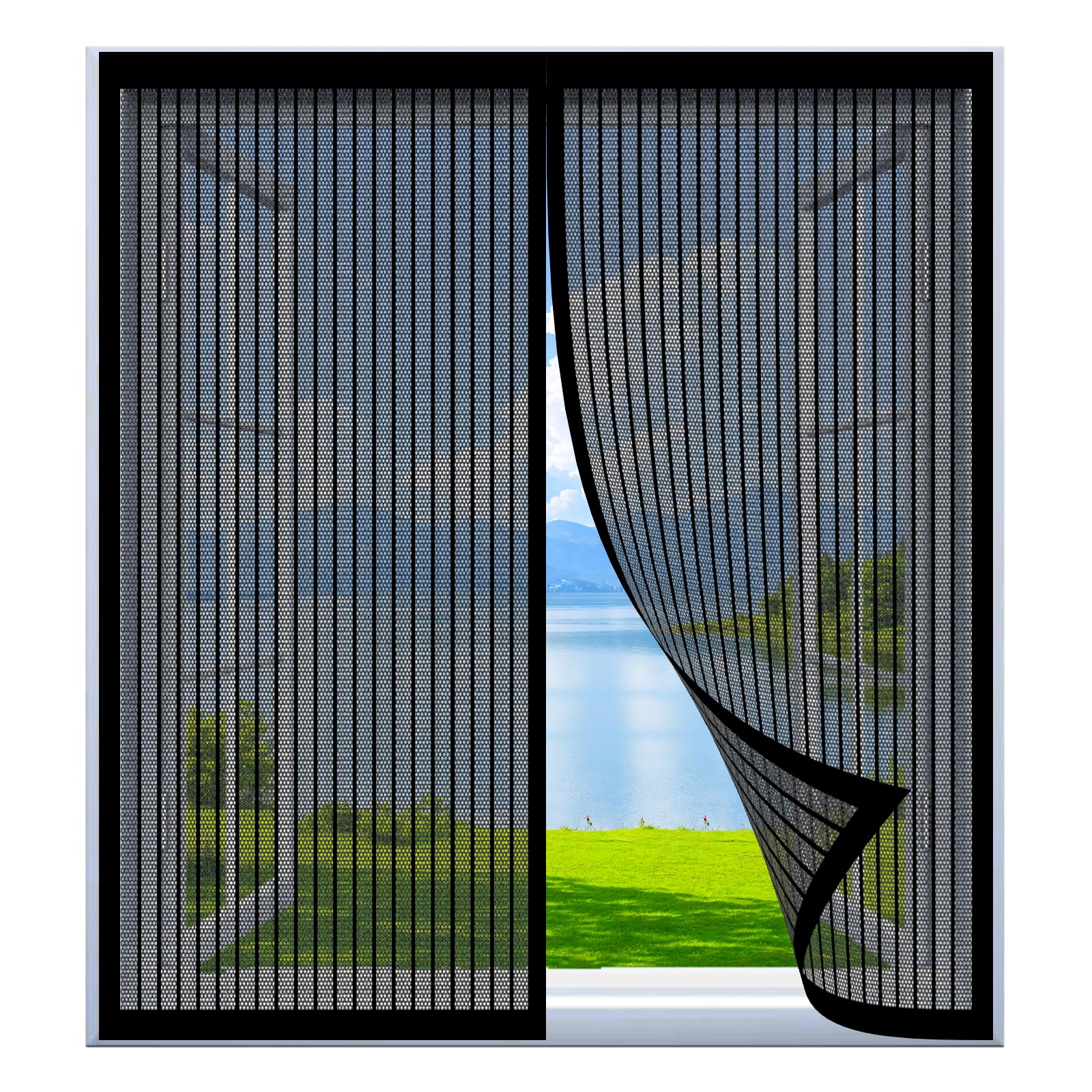 Yuanwan Black Mosquito Net Window Frame 119 X 127 Cm Easy Installation No Drilling Or Screwing Fly Window Screen Mesh For Windows Nets To Keep Bugs Out,