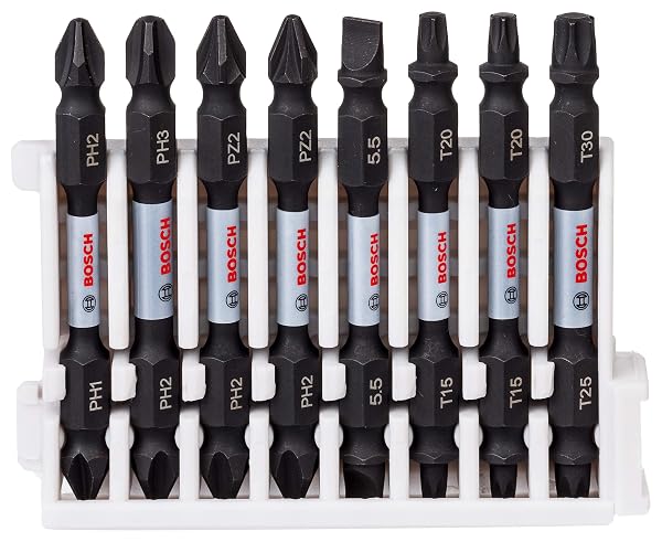 Set Bosch Professional da 8 pz. di bit avvitamento a doppia lama Impact Control (Pick and Click, accessorio per avvitatore a impulsi)