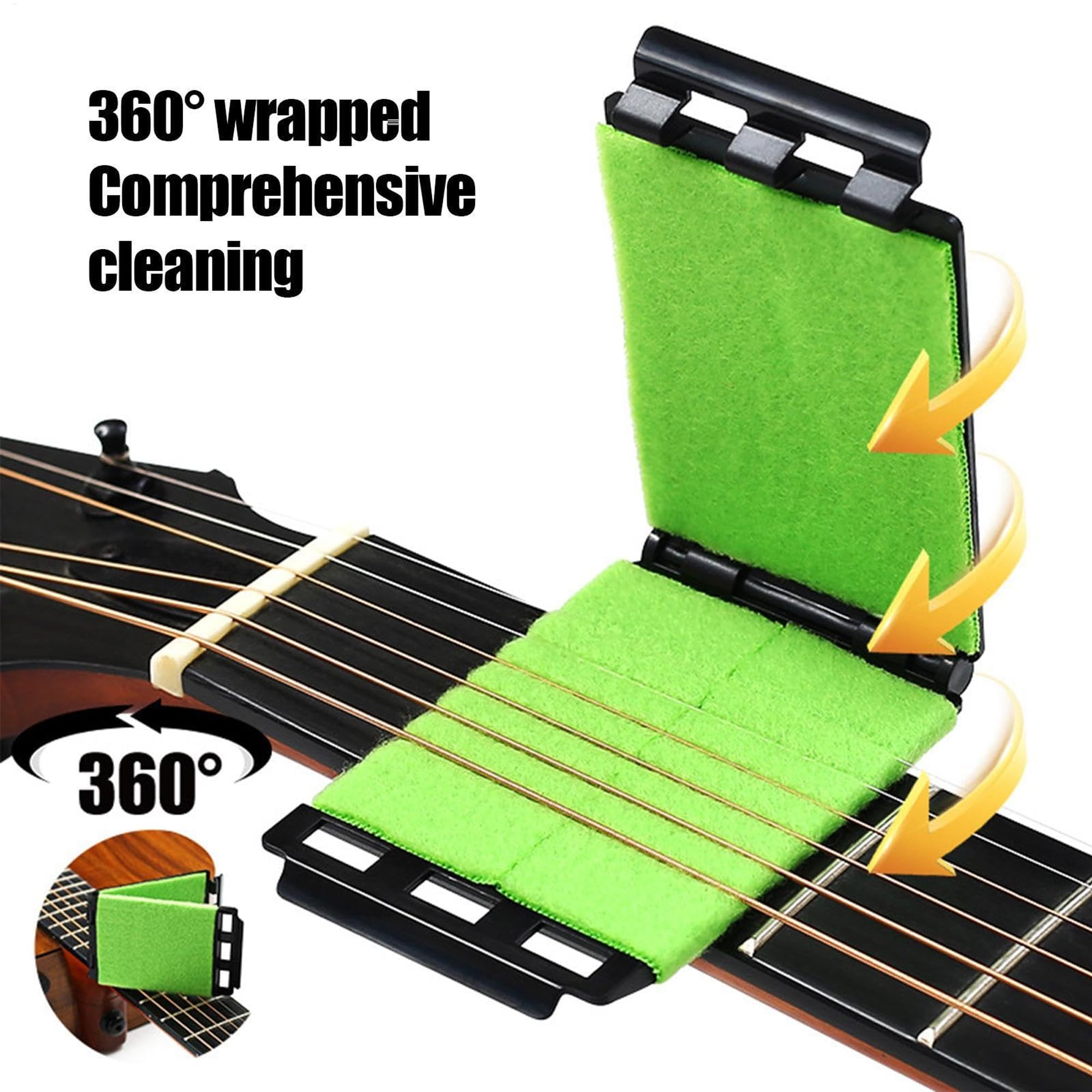 Limpiador de cuerdas para diapasón de guitarra, paños de limpieza rápida para trastes, herramientas para eliminar manchas ocultas, accesorios de mantenimiento, hilo (6Pcs, Rust removal)