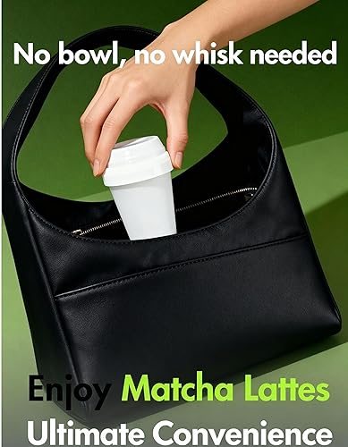 Miniatura 3 de Mini coctelera de matcha (0.7 fl oz) para té verde polvo de matcha de grado ceremonial y polvo de Hojicha  Juego de batidor Matcha  Esenciales de