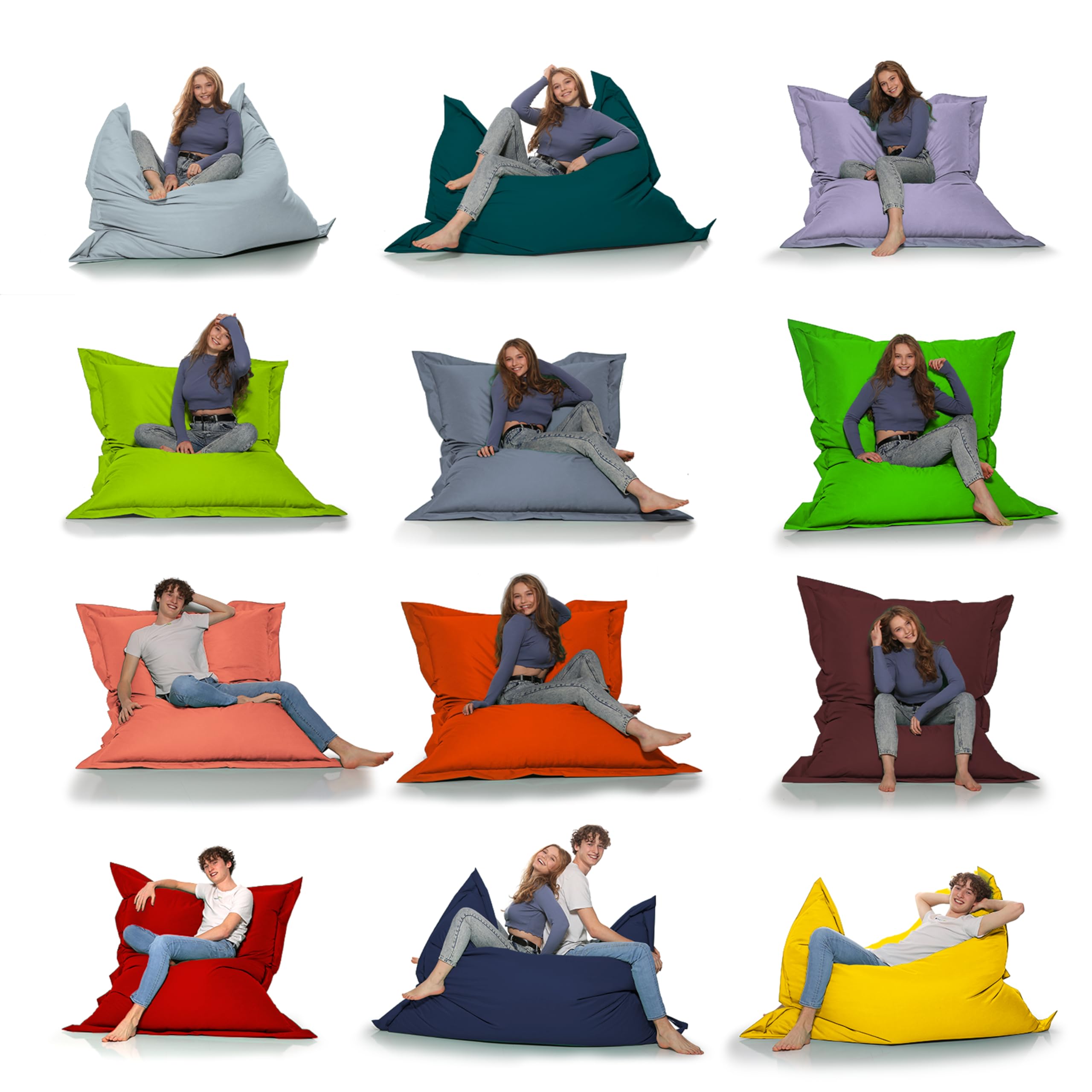 Sitzsack 2-in-1 Funktionen Riesensitzsack für Erwachsene & Kinder - Gaming & Entspannen - Indoor & Outdoor da er Wasserfest ist - mit EPS Perlen, Farbe:Anthrazit, Größe:140x160 cm