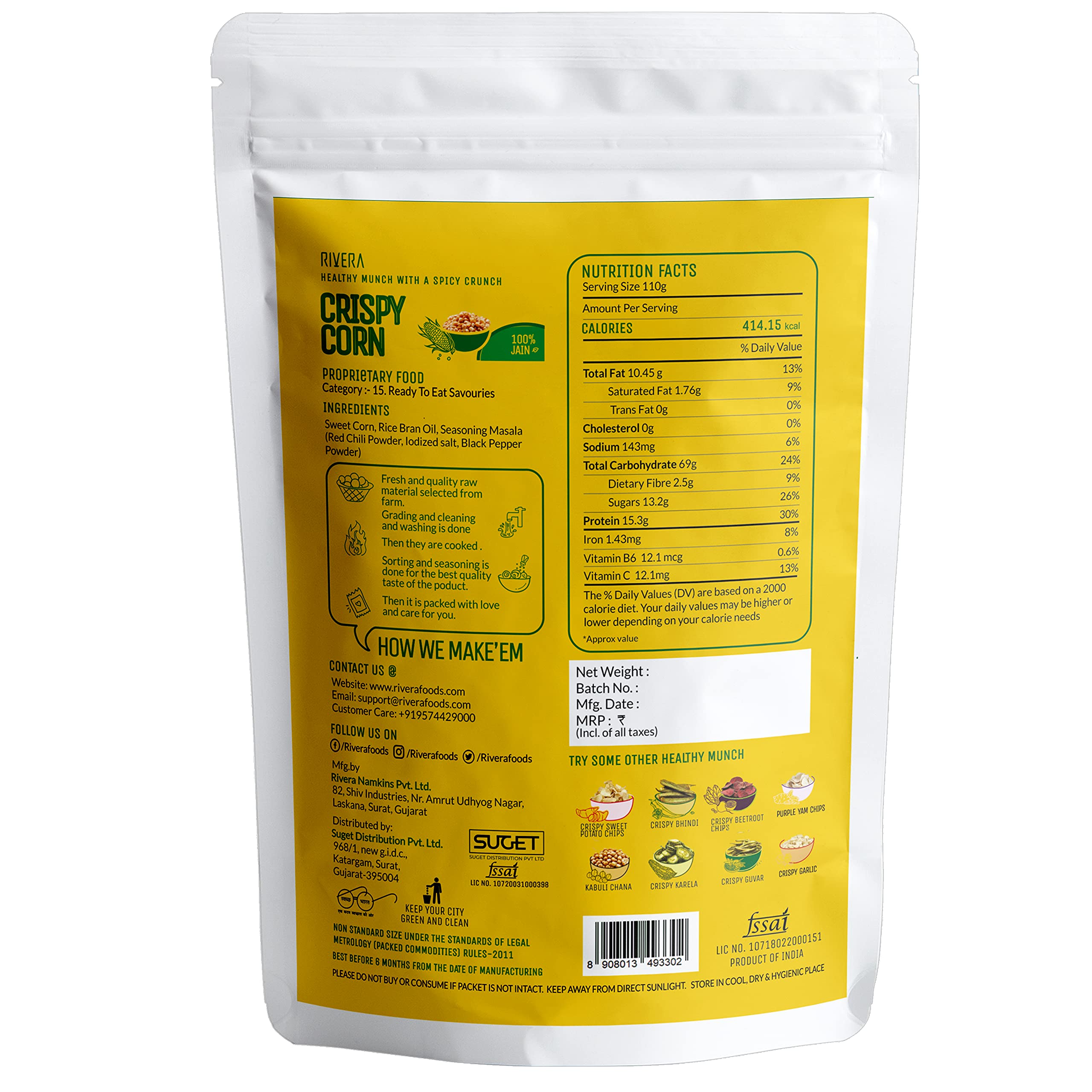 Rivera Vegetable Chips, Combo of Healthy Snacks Pack of 5 (SWEET CORN-JAIN) - Image 2 thumbnail
