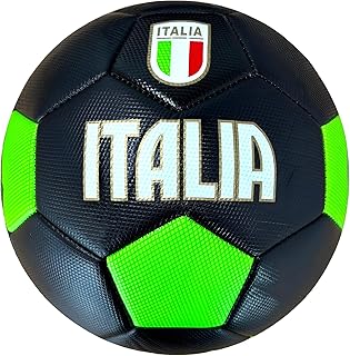 Palla Calcio Grande Nero Verde – Palloni Italia per Allenamento e Partita – Palloni da Calcio Taglia 5 Bambini e Adulti – Gioco Bambino Esterno