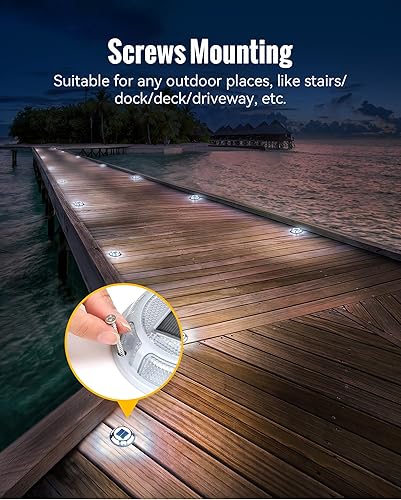 Miniatura 6 de Luces Solares para Entrada de Vehículos Luz de Muelle Impermeables Paquete de 12, 2 Colores en 1 Luces LED Solares para Exteriores, Luces Solares