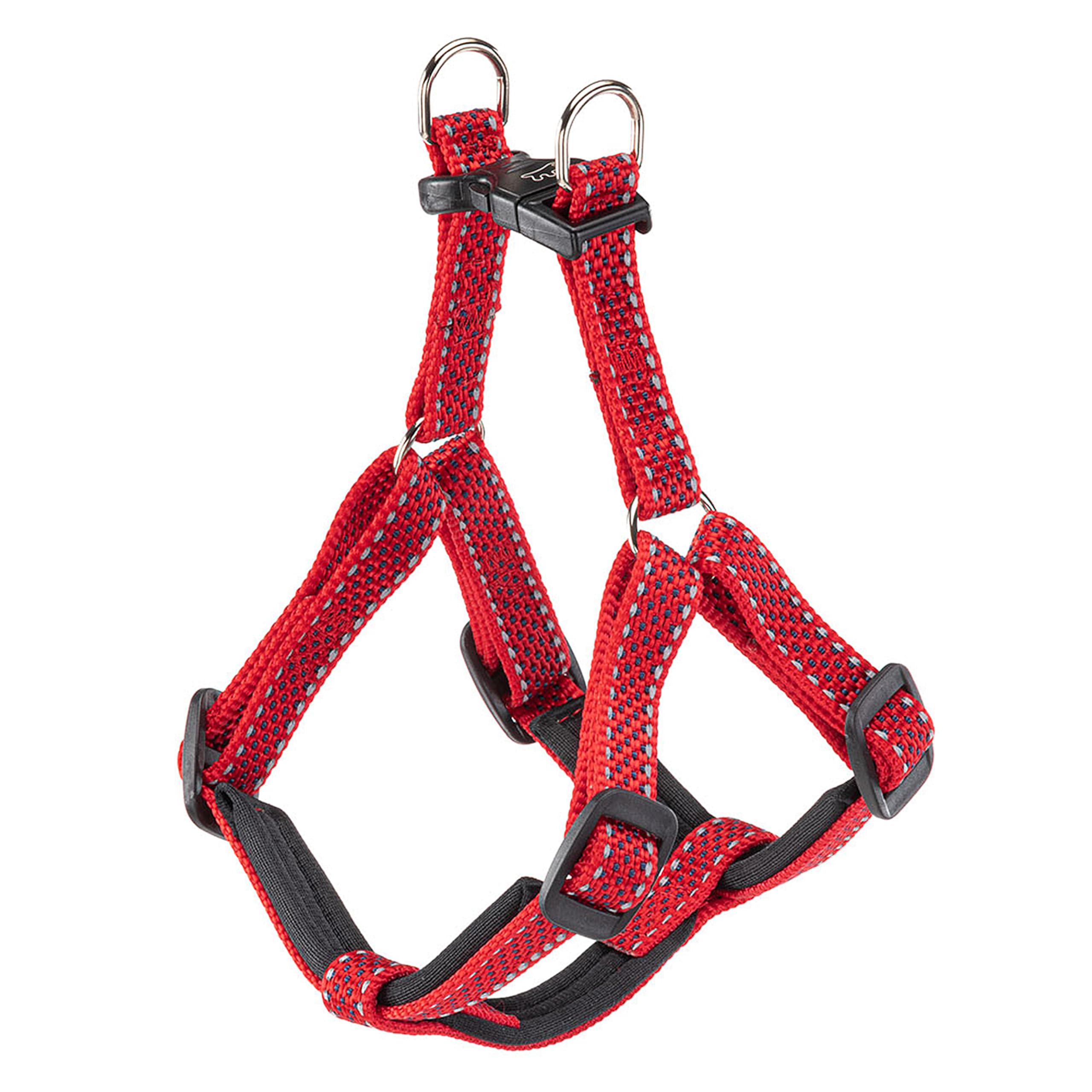 Ferplast Dog Harness DAYTONA DELUXE, Nylon Dog Harness Small Size, Padded, Adjustable, Reflective. Red-Black