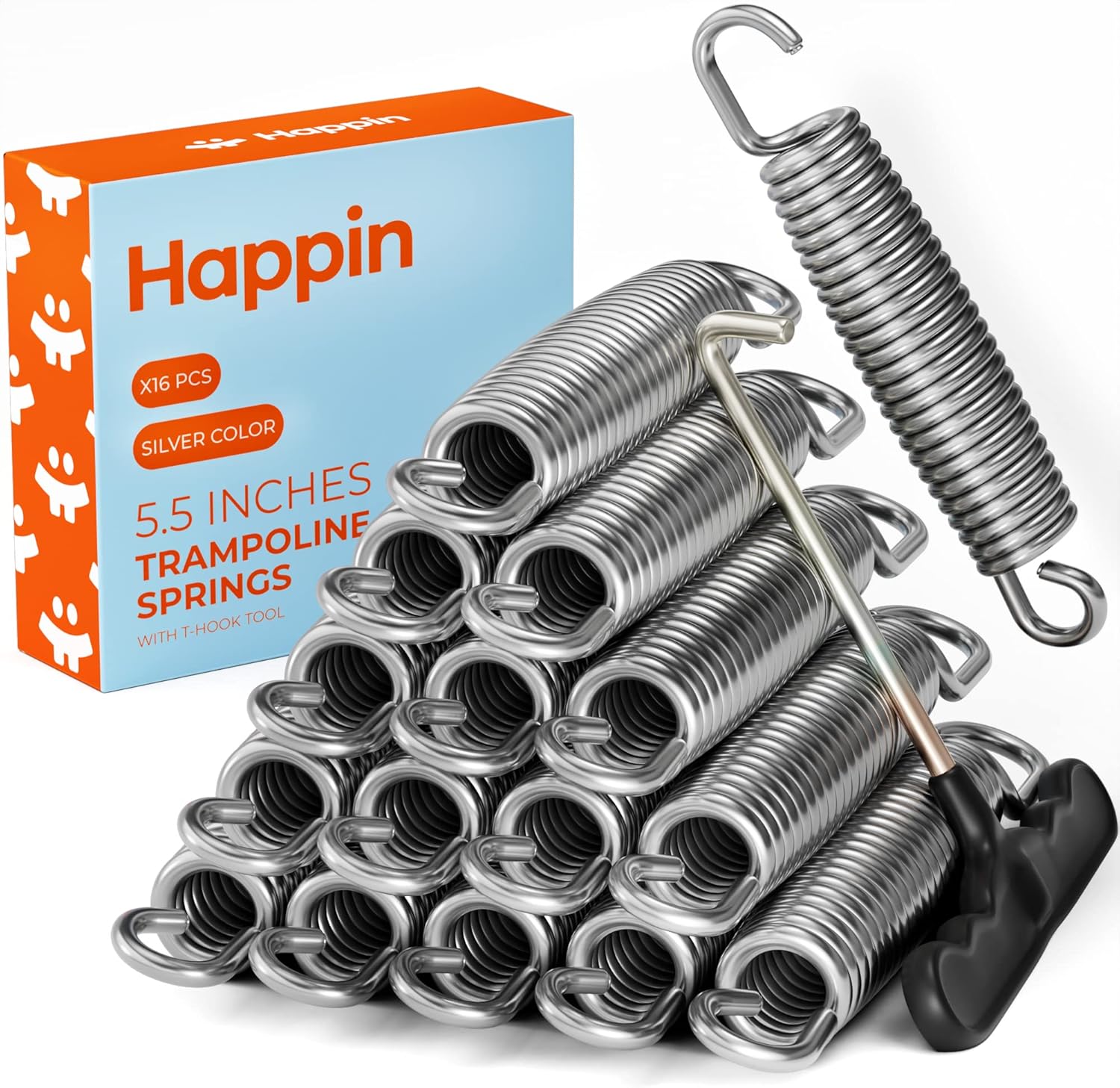 Happin 7 and 5.5 Inches Trampoline Springs with Spring