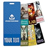 Personalized Image Badge Buddy - Vertical Oversized - Print On Both Sides - Multiple Colors and Fonts to Choose from
