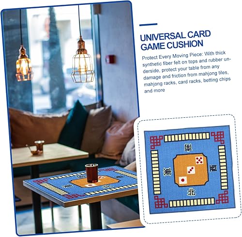 Miniatura 5 de Toyvian Juego de 2 manteles Mahjong, tapete de juego de mahjong, tapete antimahjong, tapete de juegos de mesa, tapete de póquer de mahjong, tapete