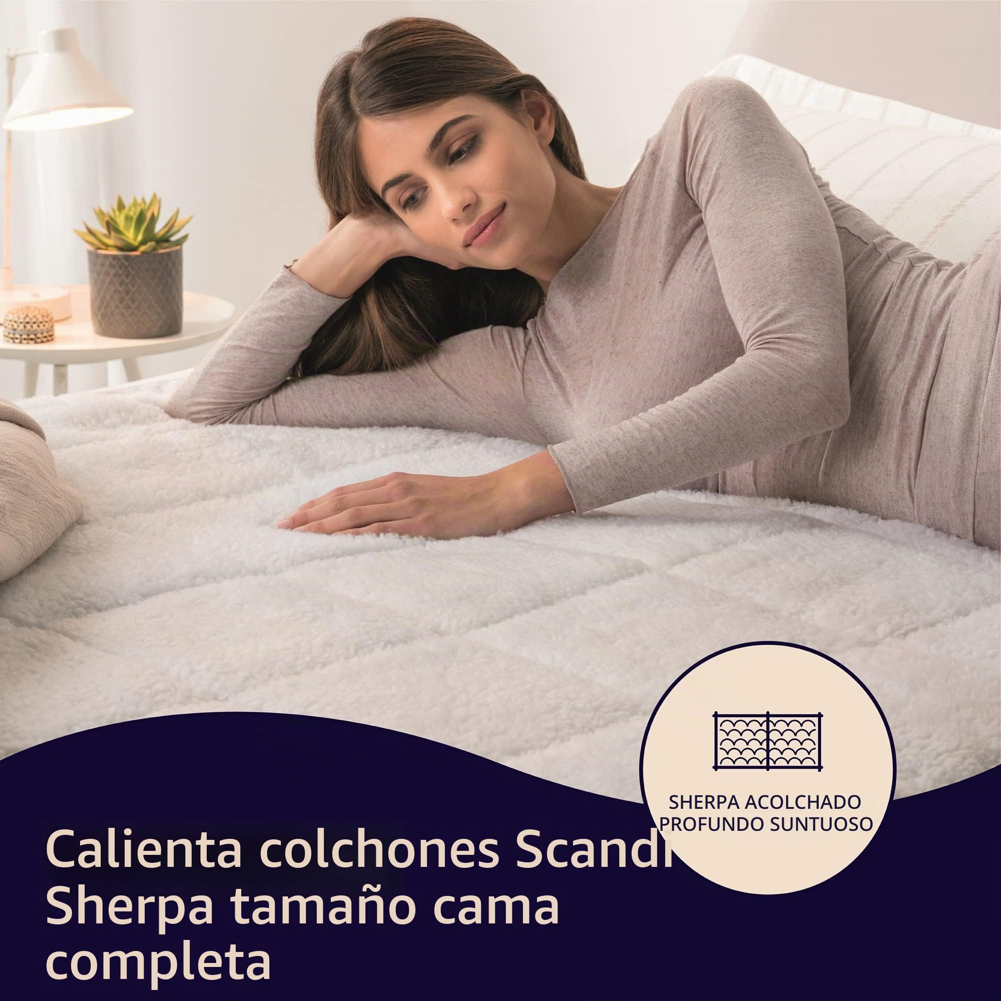 Dreamland SuperKing Hunker Down Scandi Sherpa - Manta eléctrica (Intelliheat Plus Fast Heat, Lavable a máquina, 200 x 180 cm, 2 Controles Desmontables, 6 temperaturas y Temporizador automático)