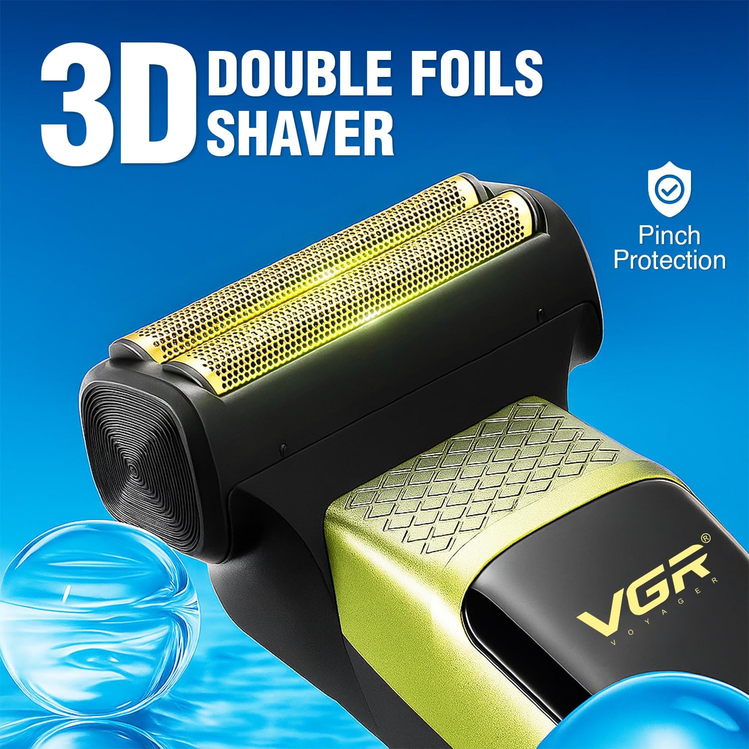 VGR VL-366 Double Foils Shaver head with Pinch Protection feature.
