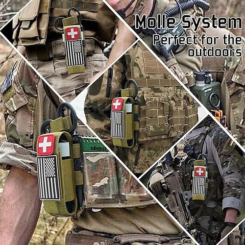 Miniatura 4 de Bolsa de torniquete Molle 1000D de corte láser de 2 piezas, funda táctica médica para torniquete