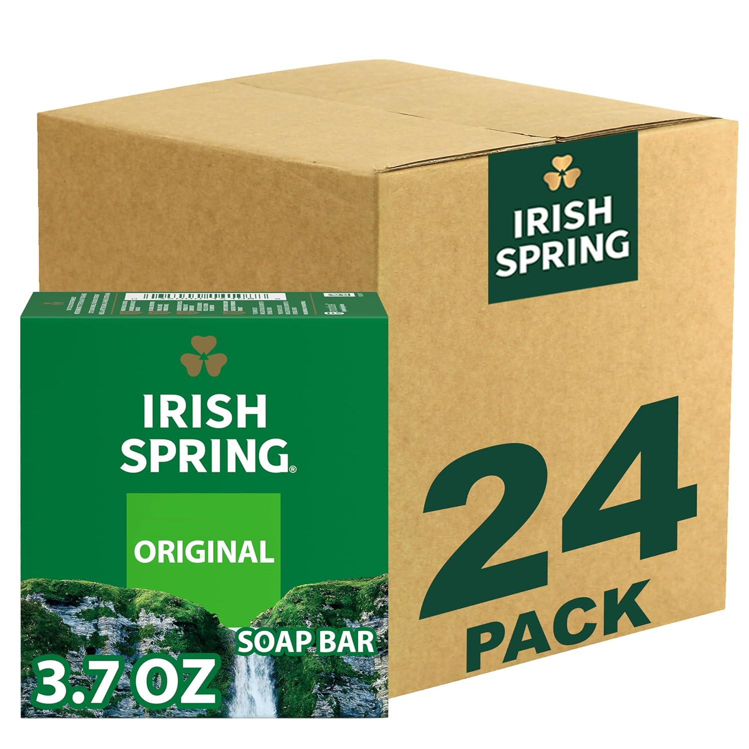 Irish Spring Bar Soap for Men, Original Clean, Smell Fresh and Clean for 12 Hours, Men Soap Bars for Washing Hands and Body, Mild for Skin, Recyclable Carton, 3.7 Ounce – 3 Count (Pack of 8) Irish Spring Bar Soap for Men, Original Clean, Smell Fresh and Clean for 12 Hours, Men Soap Bars for Washing Hands and Body, Mild for Skin, Recyclable Carton, 3.7 Ounce – 3 Count (Pack of 8)