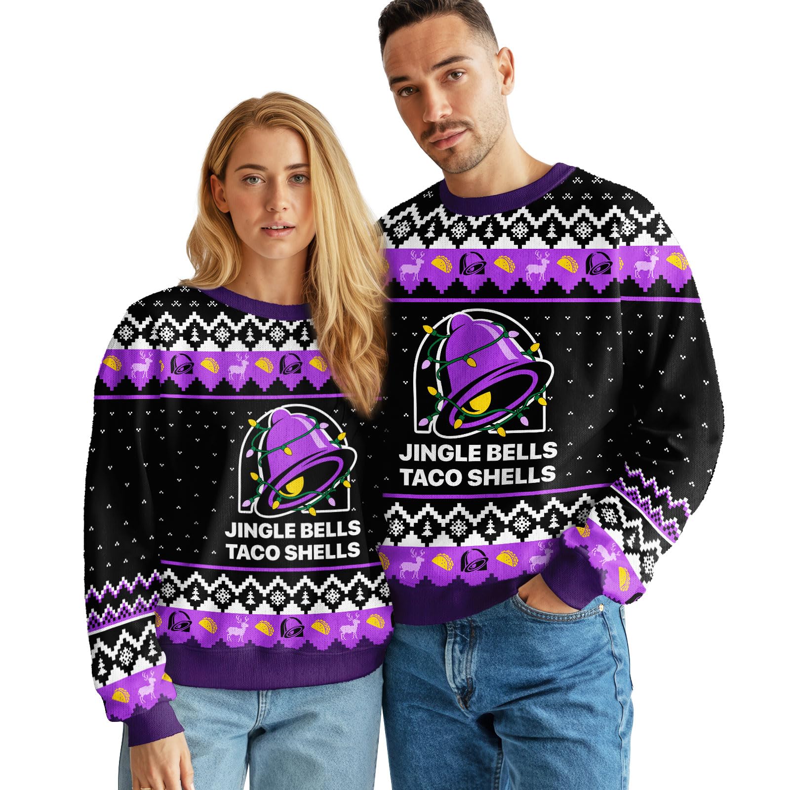 99TIMORO Funny Ugly Christmas Sweater for Men and Women | Graphic Print Long Sleeve Crew Neck Knit Sweatshirt Warm Cozy Soft Casual Holiday Party Pullover, Winter Loose Fit