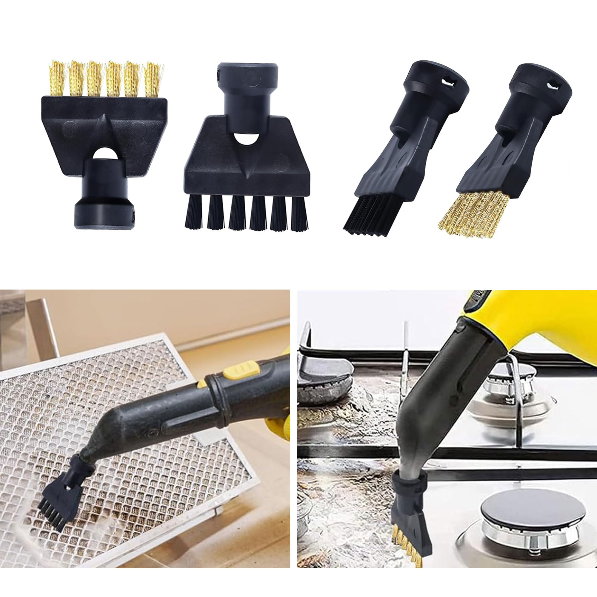 Gfamous 8 stuks stoomreiniger, reserveonderdelen, ronde borstel, groot, accessoires, kleine ronde borstelmondstuk voor Kärcher SC1, SC2, CTK10, SC3, SC4 Gfamous 8 stuks stoomreiniger, reserveonderdelen, ronde borstel, groot, accessoires, kleine ronde borstelmondstuk voor Kärcher SC1, SC2, CTK10, SC3, SC4