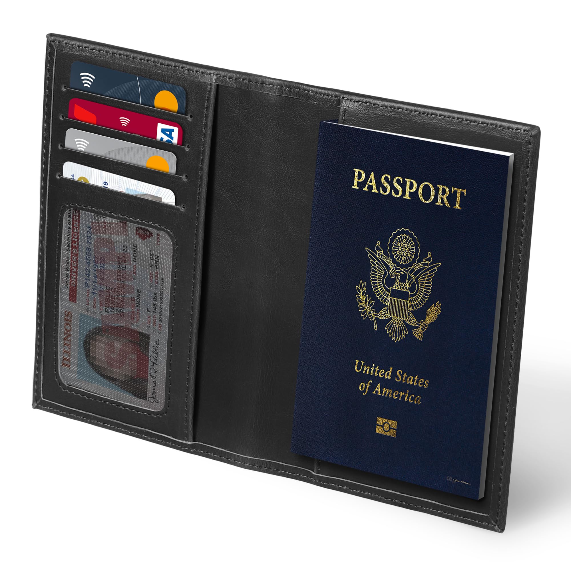 Otto Angelino Reisepass-Etui aus Leder – RFID-Blockierung – Unisex