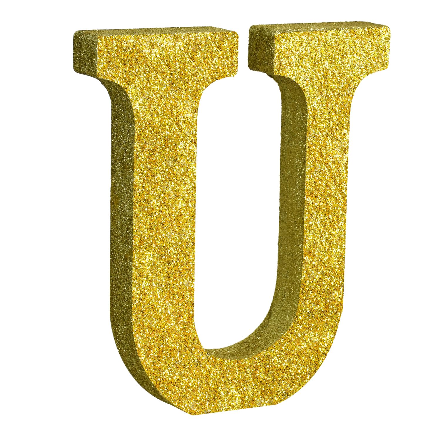 TONIFUL 8 Inch Gold Glitter Letter U Table Centerpiece A-Z Gold Birthday Party Decorations,Gold Alphabet U for Birthday,Chrismas,Graduation,Bridal Shower,Wedding,Anniversary Party Supplies