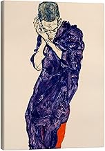 Posterlounge Jeune homme en habit violet Tableau sur toile de Egon Schiele 30 x 40 cm Beige Tableaux Décoration murale
