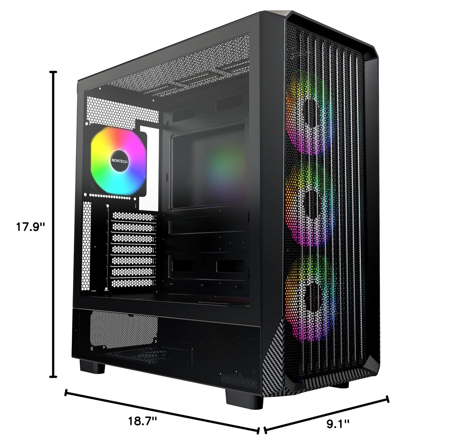 MONTECH X5 ATX Mid-Tower Gaming PC Case - Image 7
