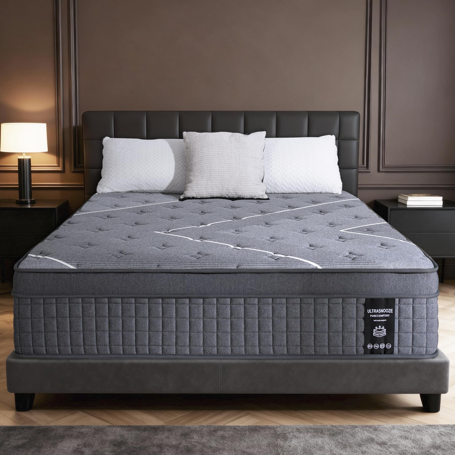 Full Mattress 12 Inch Hybrid Mattress in a Box Medium Firm Memory Foam and Individual Pocket Spring Full