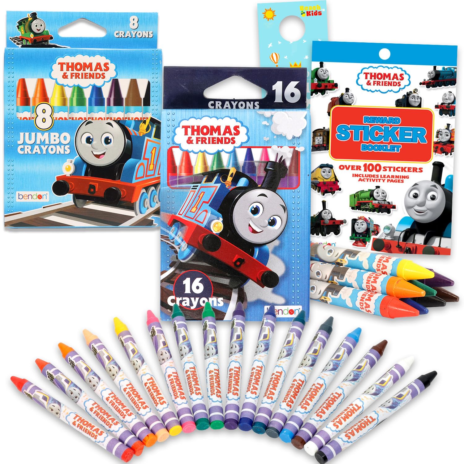 Thomas and Friends Crayons for Toddlers Ages 1-3 - Bundle with 24 Crayons Featuring Trains for Toddlers for Party Favors, Goodie Bags, More | Thomas the Train Crayon Set for Boys