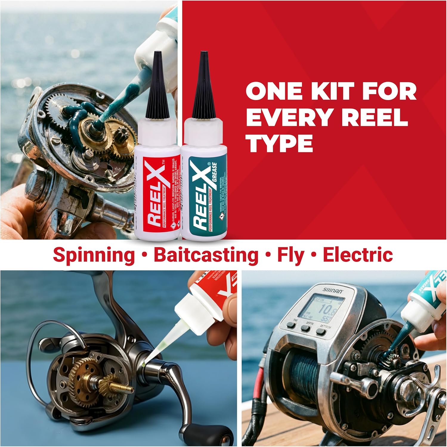 ReelX Fishing Reel Grease, Marine-Grade Anti-Rust Lubricant for Bearings, Spinning, Baitcasting, Spincast, Fly, Trolling & Electric Reels, Corrosion Prevention & Control
