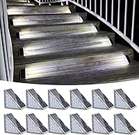 Vista 20 de VOLISUN Paquete de 12 luces solares para escaleras, 7 colores fijos, luces solares para escalones al aire libre, impermeables, IP67, luz LED
