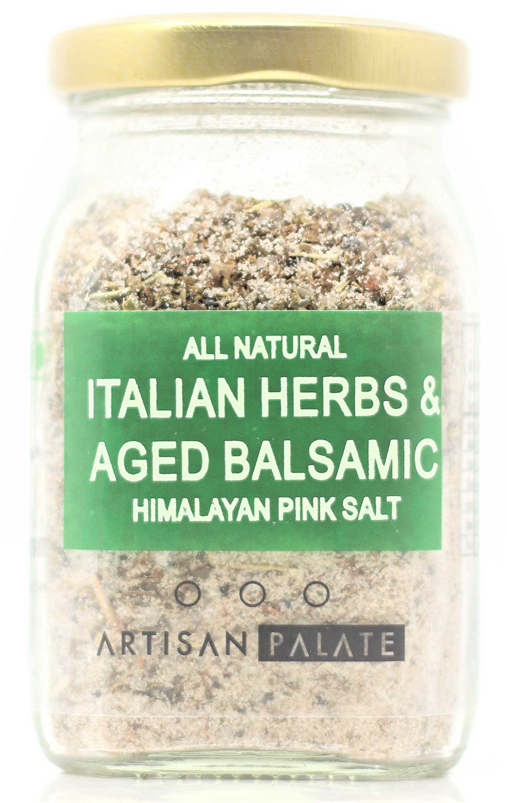 Artisan Palate Italian Herbs, Aged Balsamic Himalayan Pink Salt Jar | All Natural | Seasoning Mashed Potatoes, Fries, and Salad Dressings | 150 gms (Pack of 1)