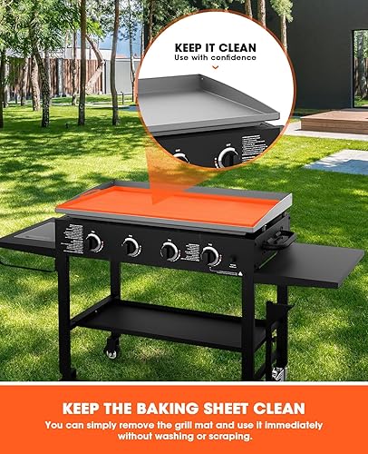 Miniatura 3 de ANZOME Alfombrilla de silicona para parrilla  Cubierta protectora de grado alimenticio para plancha Blackstone de 36 pulgadas  Ideal para