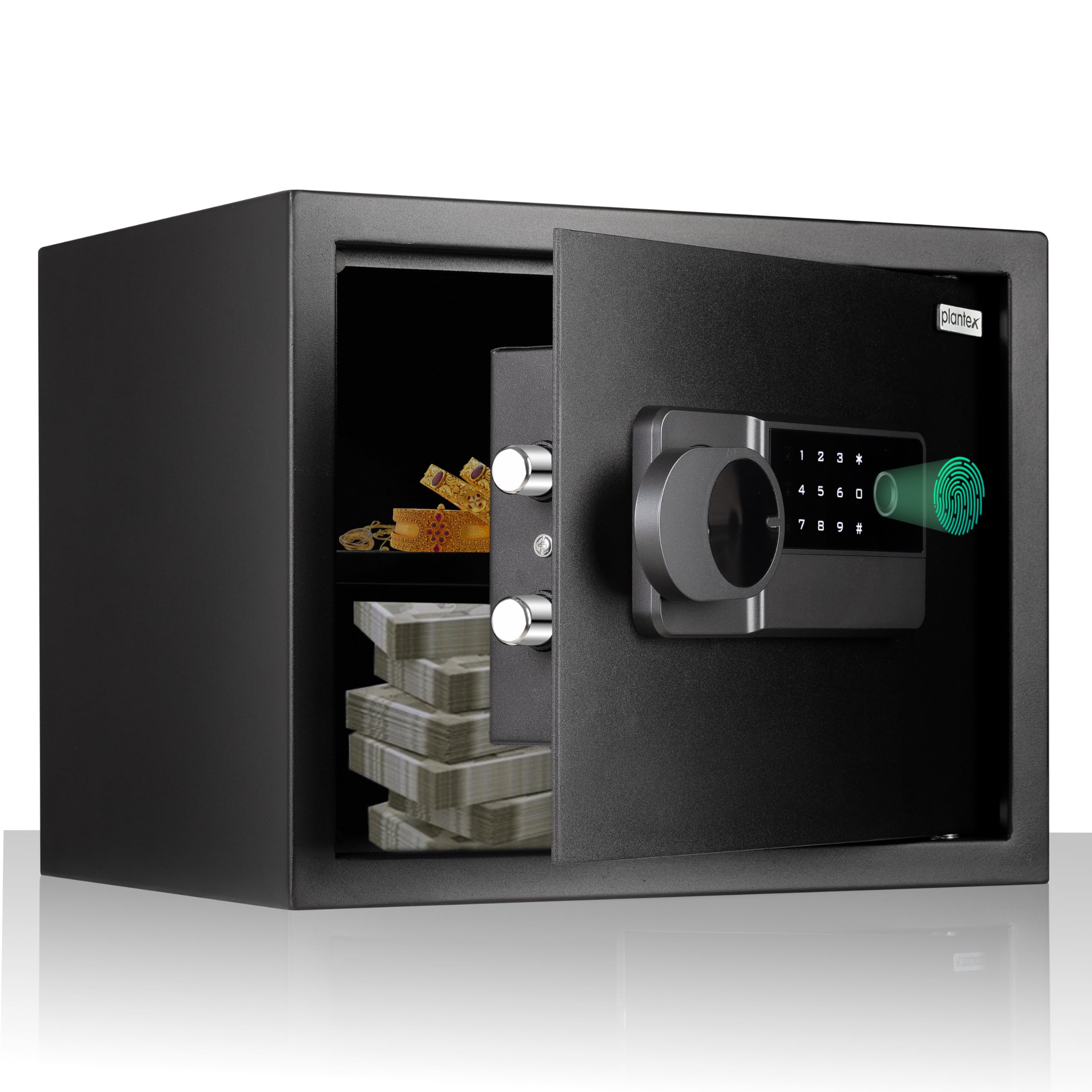 Plantex 38 Litre Digital Locker For Home/Safe Locker Box with Biometric Fingerprint,Touch Panel Display & Emergency Key Locks/Perfect Security Solution for Valuables/2 Years Warranty - Black (B0DB7PPVZF) Amazon Price History, Amazon Price Tracker