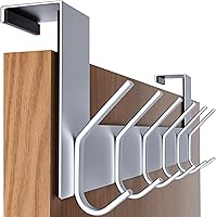 Vista 9 de SKOLOO Gancho para puerta – para puertas de hasta 1-3/4 pulgadas de grosor, negro, no requiere montaje, acero inoxidable, perchero de puerta
