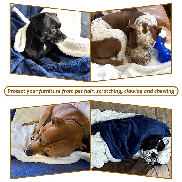 Foto 8 de 8 de Pawsee Manta de Lana para Perros, Manta de Felpa Sherpa Lavable y esponjosa, Cama para Perros para Gatos