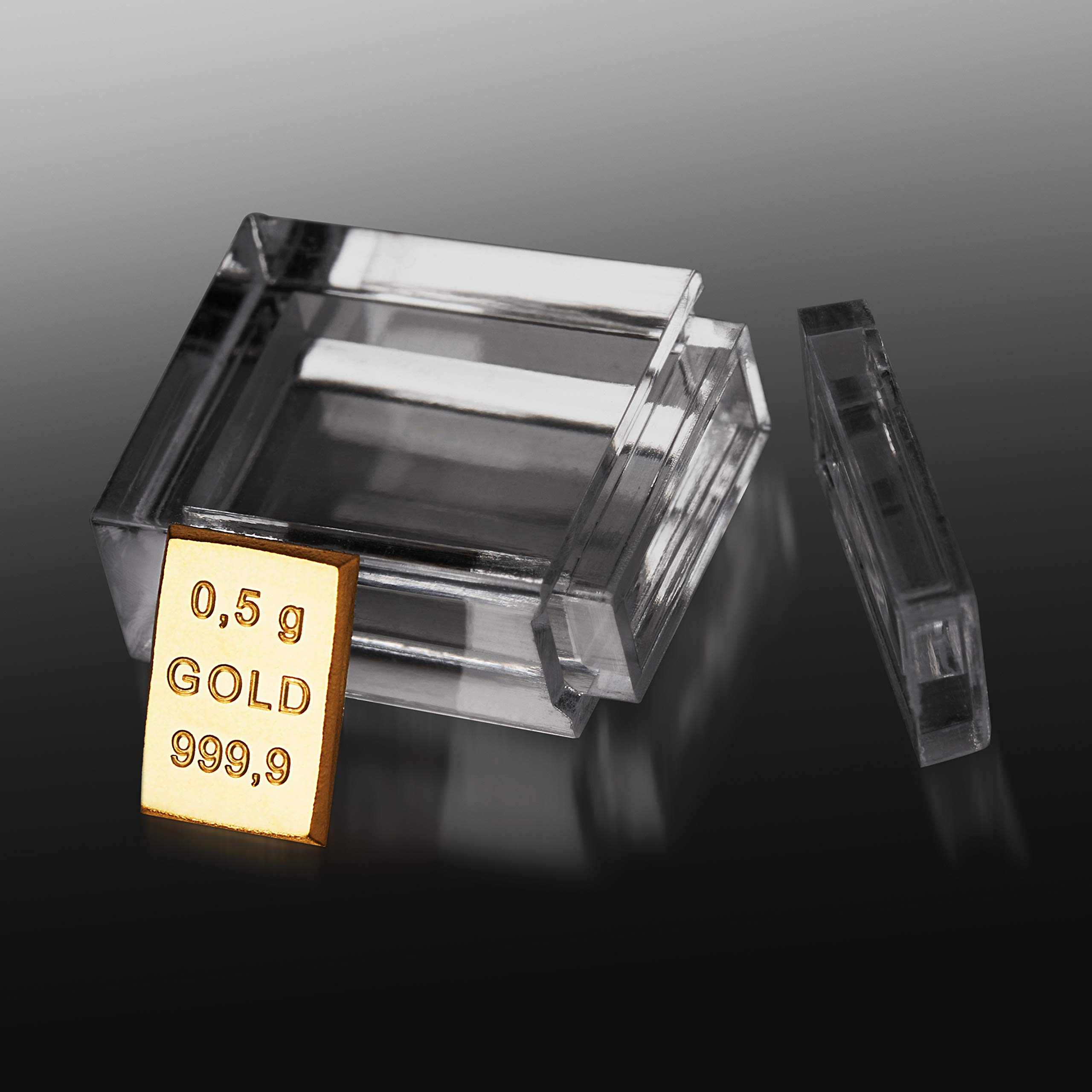 Gold als Geschenk - Goldbarren 0,5g in hochwertiger Kapsel - Echtheitsgarantie - Feingold 999.9