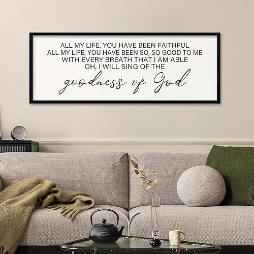 Miniatura 29 de Letrero con texto en inglés "I Still Remember the Days I Prayed" de 32 x 12 pulgadas, decoración de pared grande para sala de estar, placa enmarcada