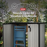 Vista 3 de Keter Patio Store - Cobertizo de almacenamiento para exteriores de resina, mide 4.6 x 2.5 pies, con paredes pintables y perforables