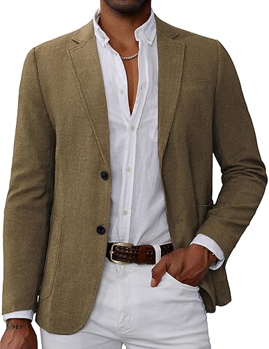 GRACE KARIN Mens Blazer Sport Coats Casual Lightweight 2 Button
