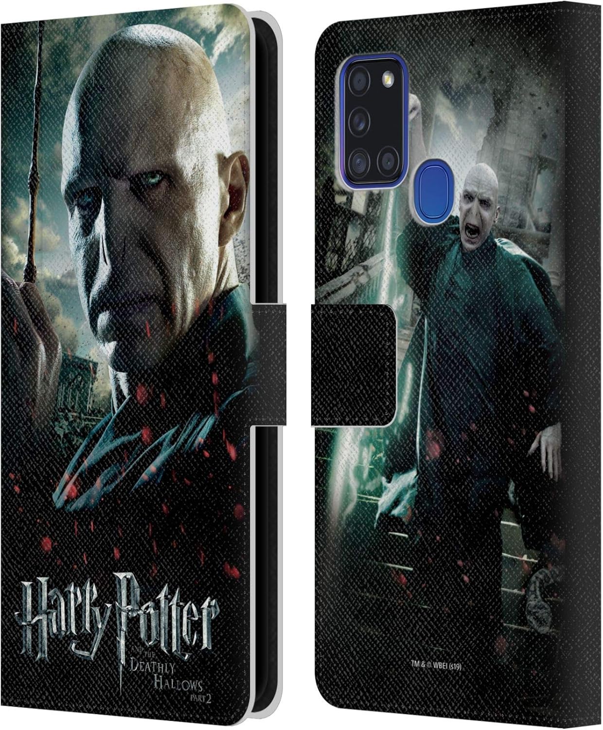 Head Case Designs Officially Licensed Harry Potter Voldemort Deathly Hallows VIII Leather Wallet Case Compatible with Samsung Galaxy A21s (2020)