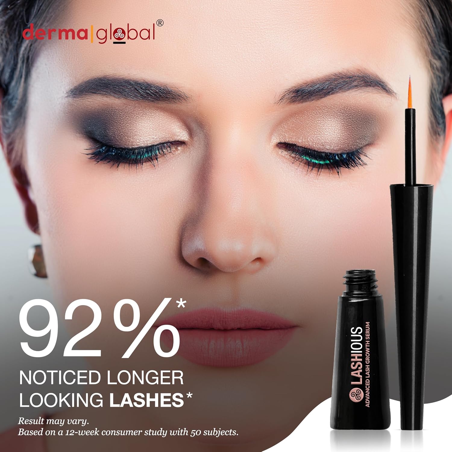 LASHious™ Advanced Lash Growth Serum | Multi-Peptide Complex with Anagain™, Biotin, Panthenol & Caffeine, Red Clover Flower Extract | Prostaglandin-Free & Non-Irritating Formula | 3mL
