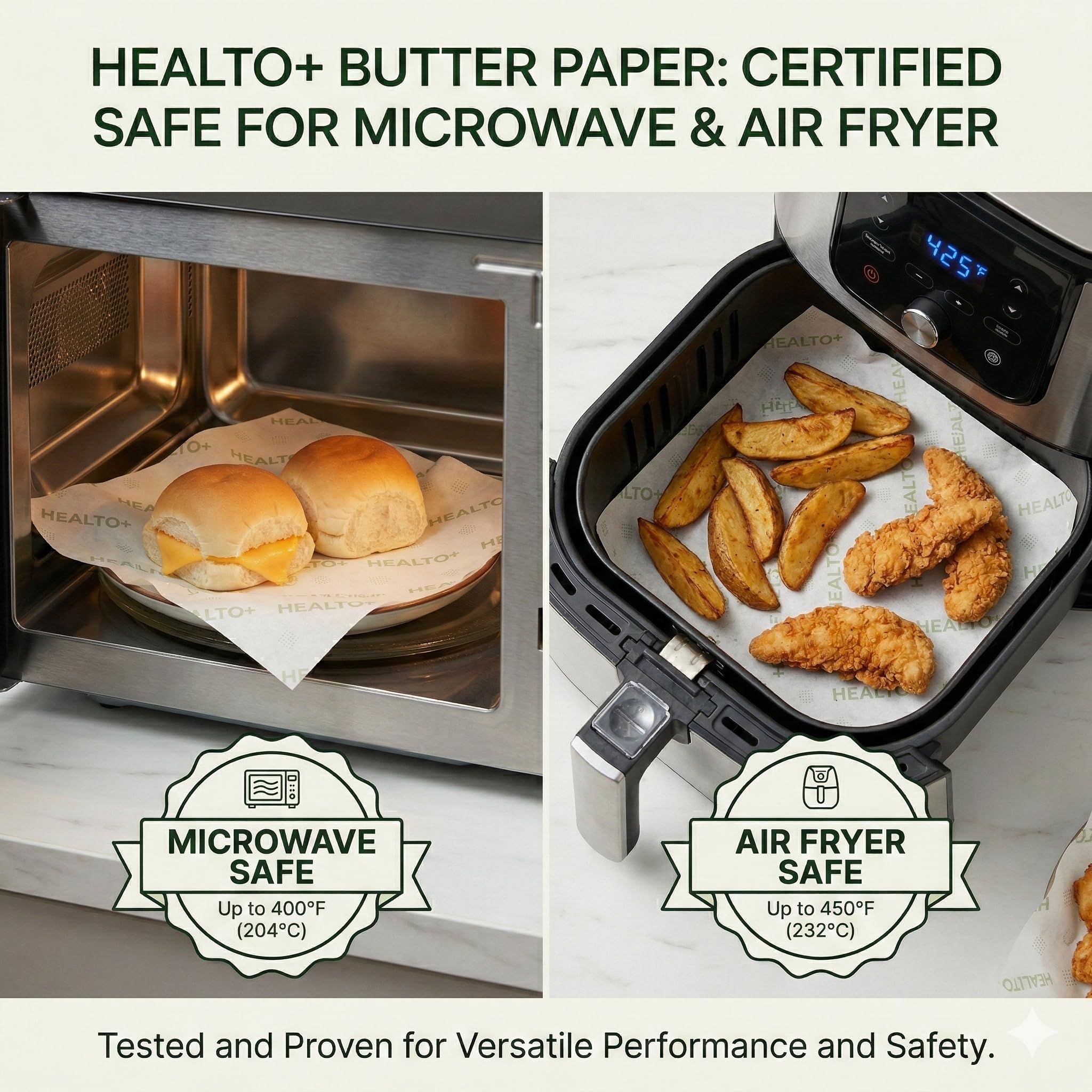Healto Parchment Paper Liners - Air Fryer Safe -4 Healto Parchment Paper Liners - Air Fryer Safe -4