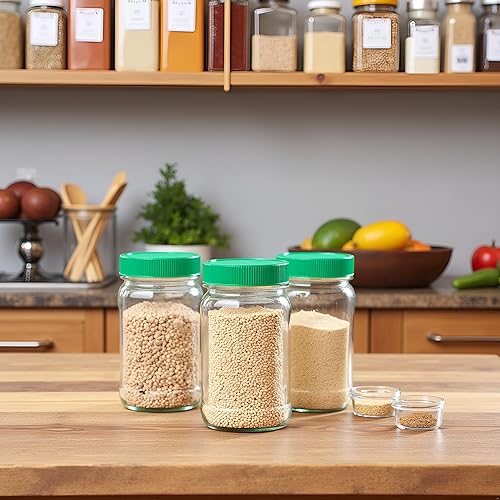 Miniatura 4 de JARMING COLLECTIONS Tarros de vidrio de 16 onzas con tapas de plástico sin BPA Tarros de boca regular para bebidas y almacenamiento para cocina,